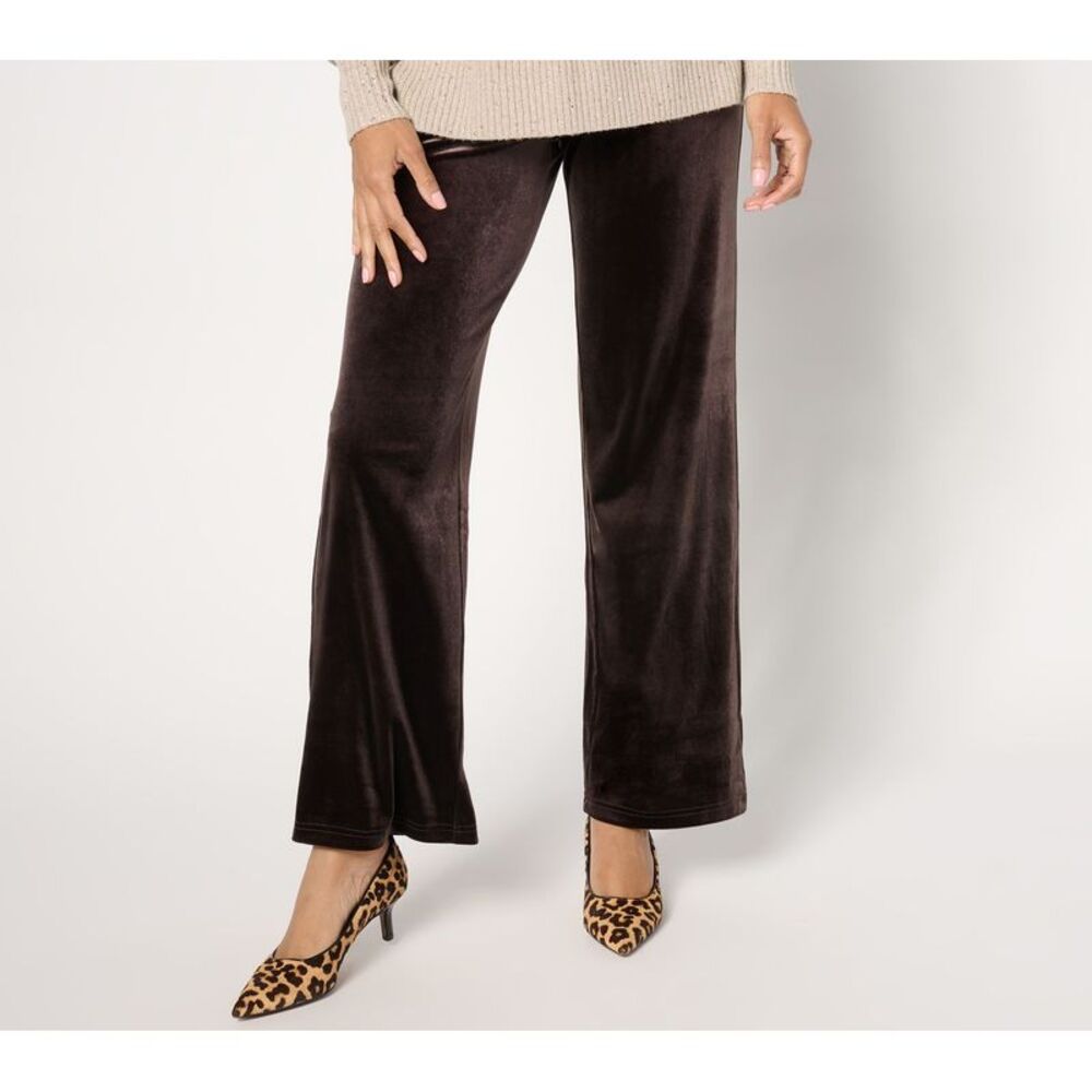 Belle by Kim Gravel Women's Petite Pants PXL Bellevet Relaxed Pant Brown A670985